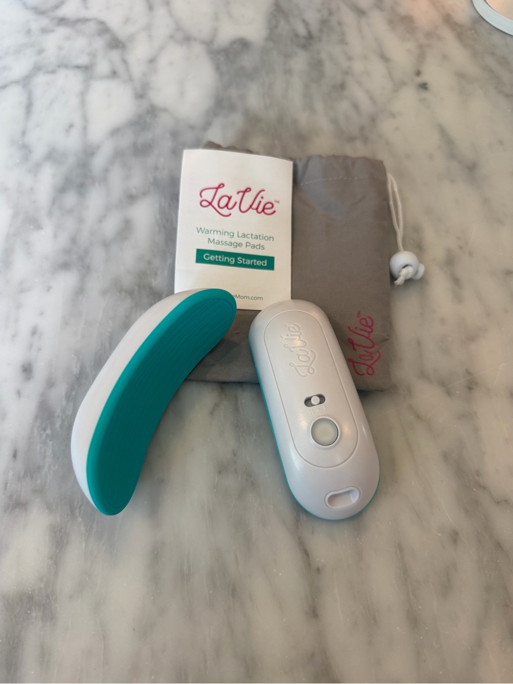 LaVie Teal & White Warming Lactation Massage Device
